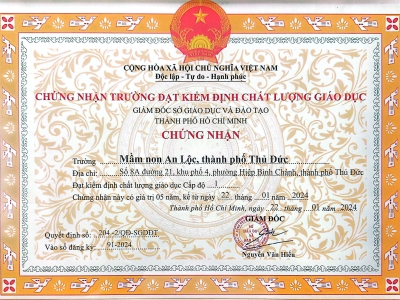 QUYẾT ĐỊNH VÀ GIẤY CHỨNG NHẬN TRƯỜNG ĐẠT KIỂM ĐỊNH CHẤT LƯỢNG GIÁO DỤC